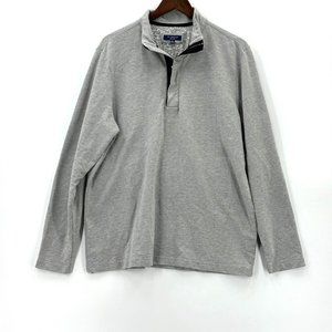 Britches Sport By Samtex Pullover Men's Long  Sleeve Collared 1/4 Zip Gray